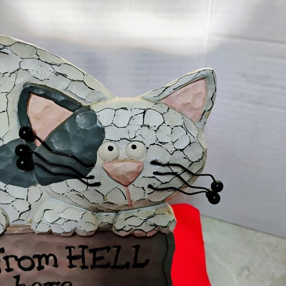 Cat Plaque Vintage 1996 Ganz (The CAT from HELL lives Here) - Picture 3 of 5